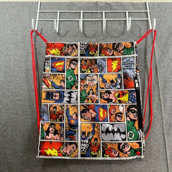 DC Comics Pull String Bag Backpack Multi Color - Picture 1 of 11